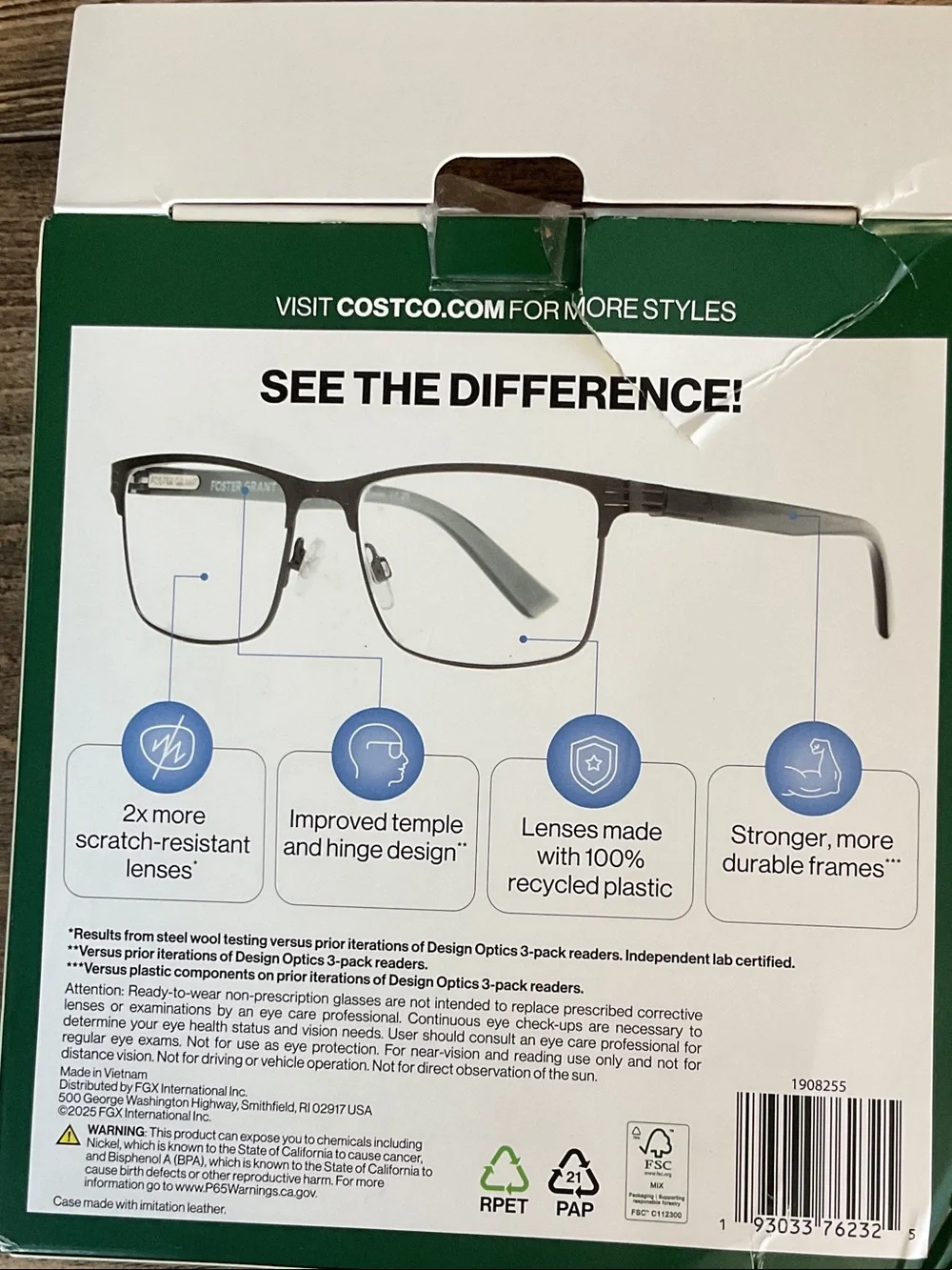 Foster Grant Reading Glasses Cheaters 3-Pack +2.75 NIB